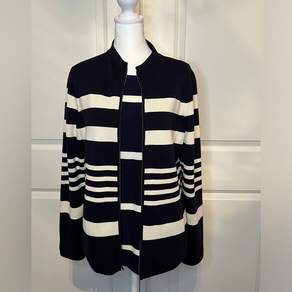 Talbots Zip Cardigan & Tank Twinset Sz L - Picture 10 of 16